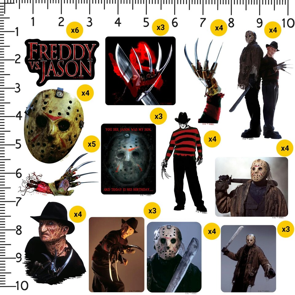 image 1 of Freddy Vs Jason Deluxe Stickers (Pack of 50) - Multicoloured - One Size
