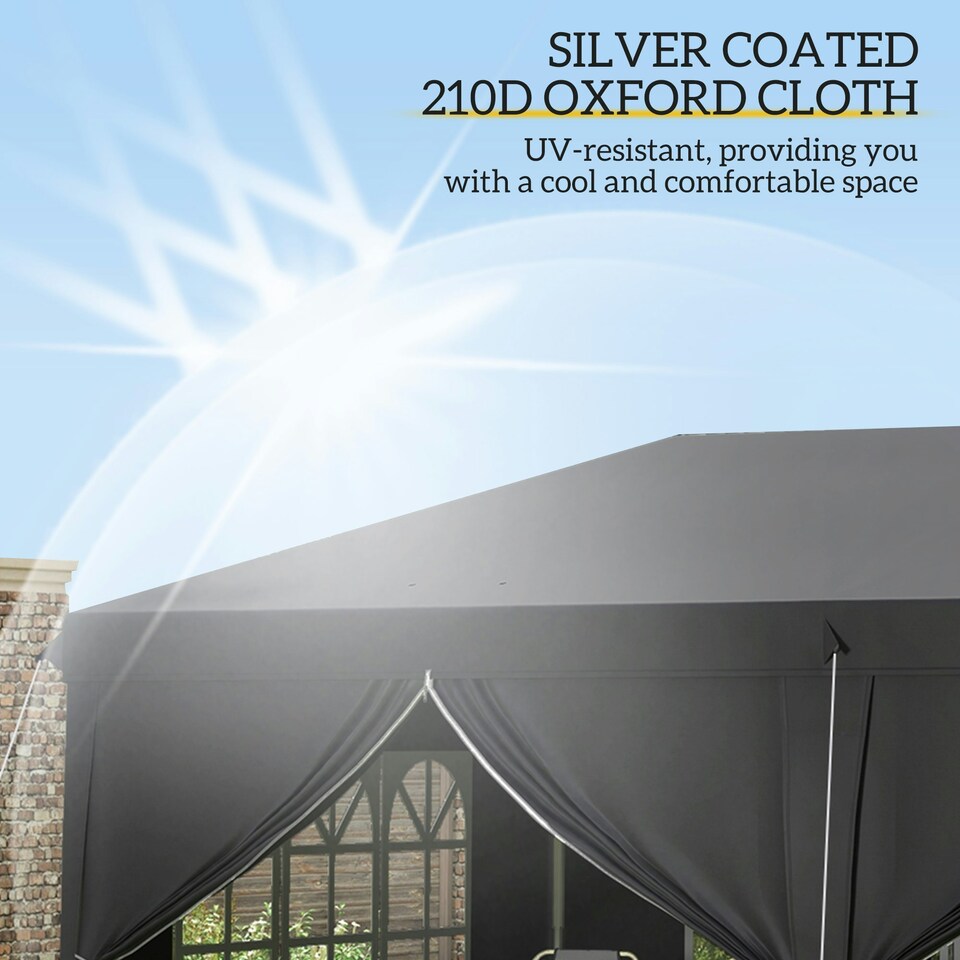 image 1 of Outsunny 3m x 6m Pop Up Gazebo Height Adjustable with Bag