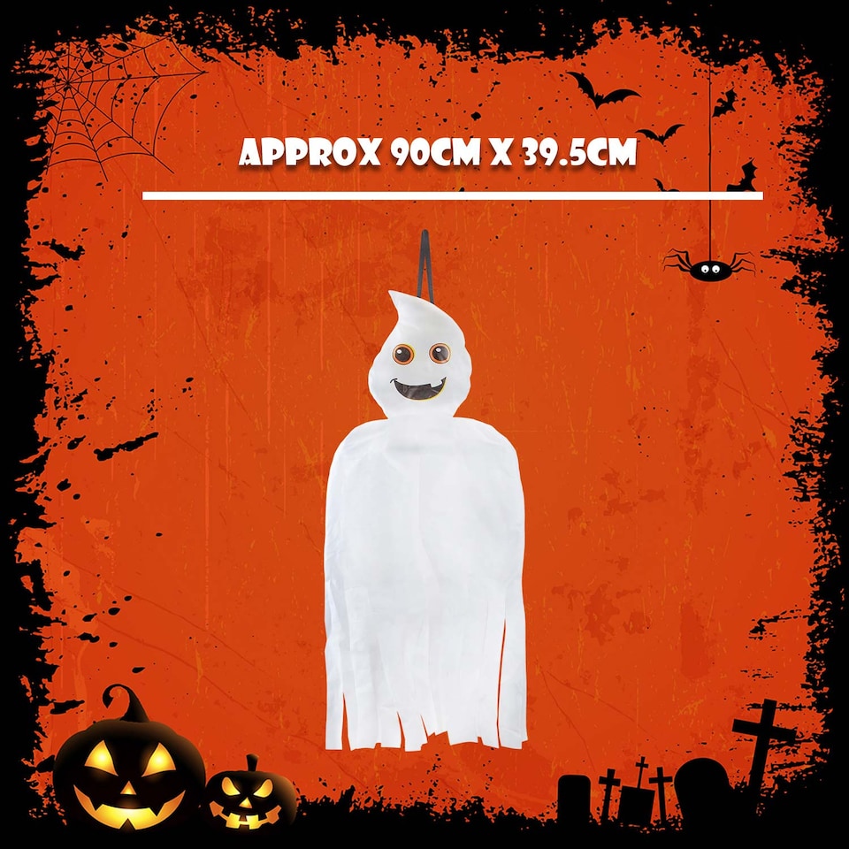 image 1 of PMS Hanging Ghost Halloween Decoration - 90 x 39.5 cm, White