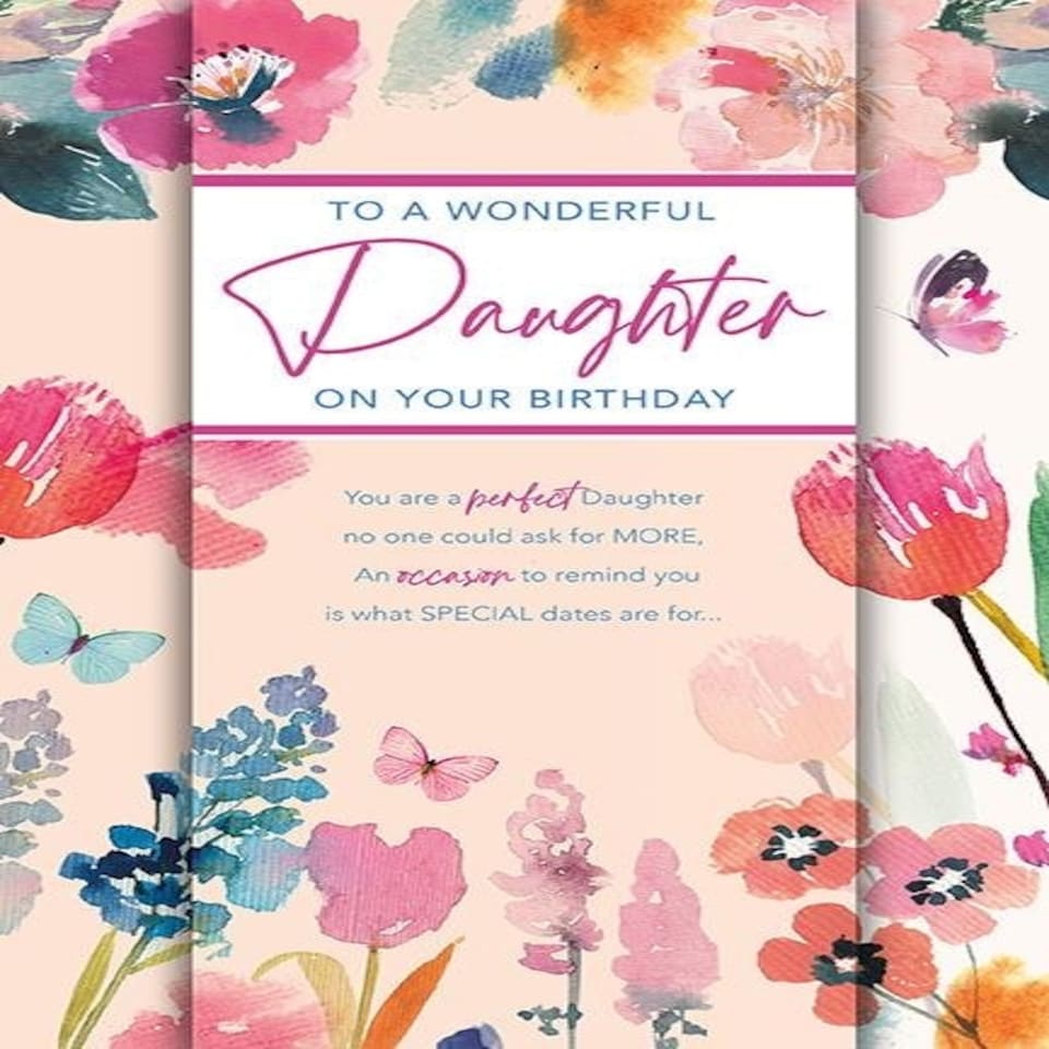 Words 'n' Wishes Traditional Daughter Birthday Card, Birthday Card Daughter, Multi-Coloured 23.5 x 15.9 cms