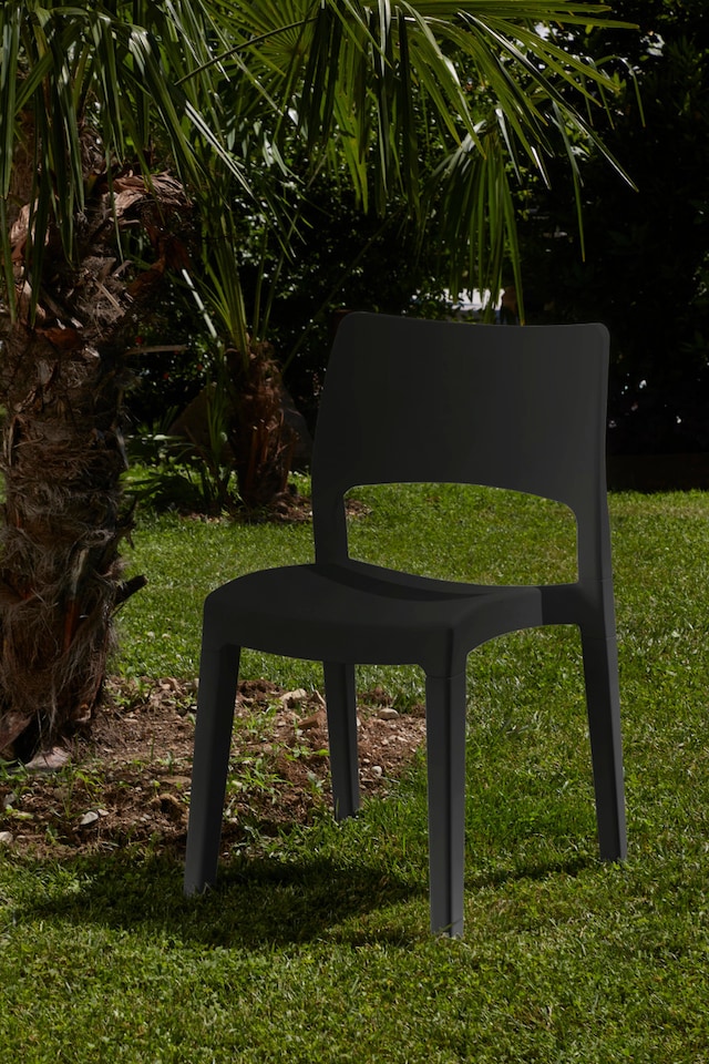 image 1 of Anthracite Modern Plastic Garden Chair | Black | 2