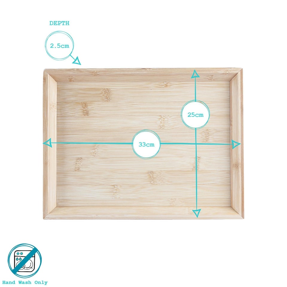 image 1 of Argon Tableware Bamboo Serving Tray - 33 x 25cm | Brown | Brown
