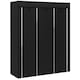 image 1 of HOMCOM Fabric Wardrobe, Portable Wardrobe, Clothes Storage Unit with 8 Shelves, 2 Hanging Rods, 125 x 43 x 162.5 cm, Black | Black | Black