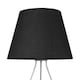 image 5 of Set of 2 Tripod - Silver 42cm Table Lamps With Black Fabric Shades Silver | Black