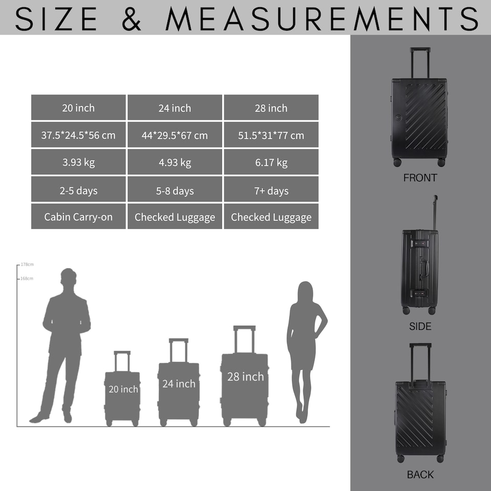 image 1 of Zipperless Suitcase Set, PC Hard Shell, Small & Medium, TSA Lock