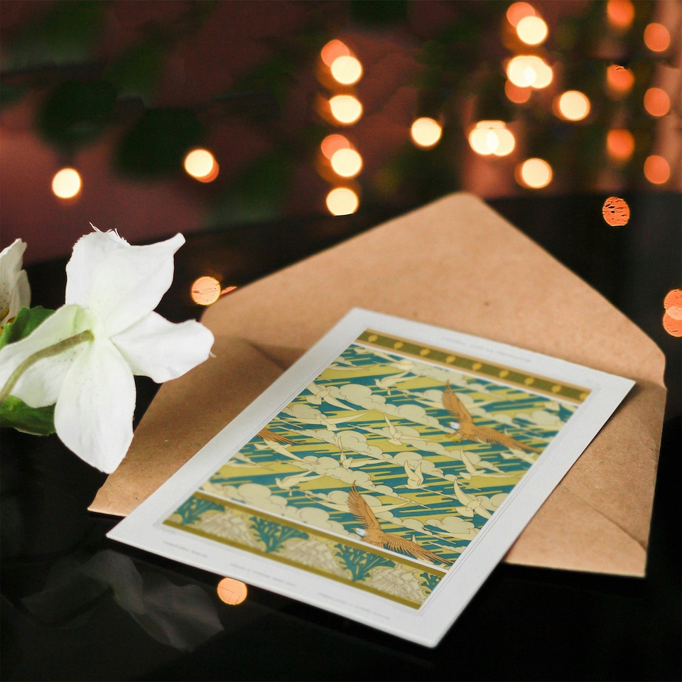 image 1 of Maurice Pillard Verneuil Art Card Eagles Doves and Sea Shell Patterns