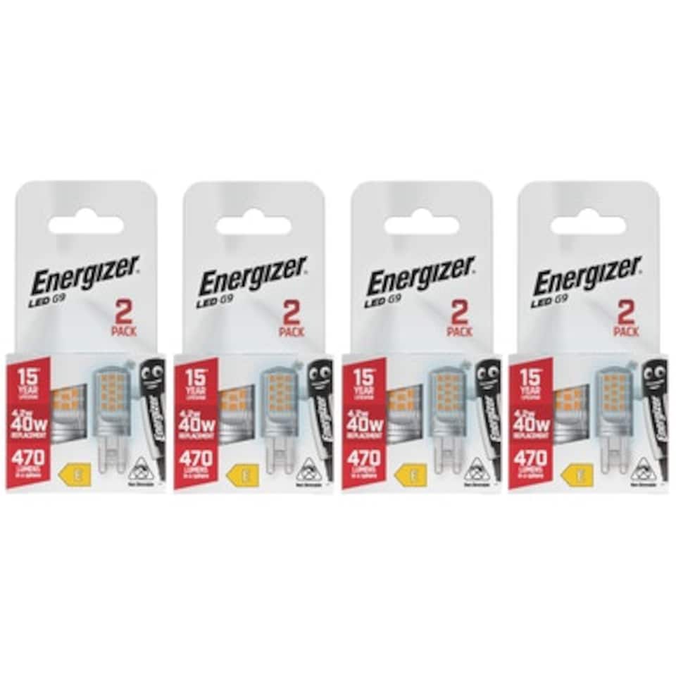 image 1 of Energizer LED G9 470lm 4.2W 6500K (Daylight) Light Bulb - Pack of 8