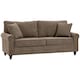 image 1 of HOMCOM Fabric Sofa 3 Seater Sofa for Living Room w/ Throw Pillow Brown