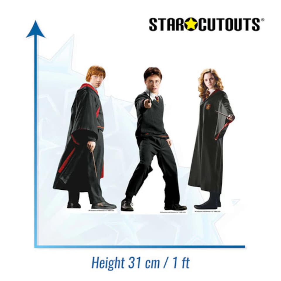 image 1 of Harry Potter| Hermione Granger & Ron Weasley Table Top Cardboard Cutouts - Pack of 3