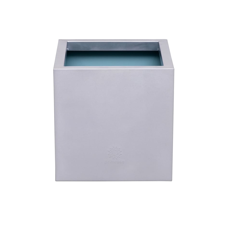image 1 of Primrose Zinc Galvanised Silver Cube Steel Planter Pot 30cm