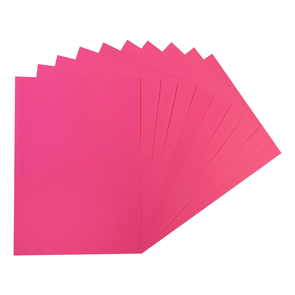 image 1 of Pack of 100 A4 Coloured Paper 75gsm Sheets | Pink | Fluorescent Fuchsia Pink | A4 | 1