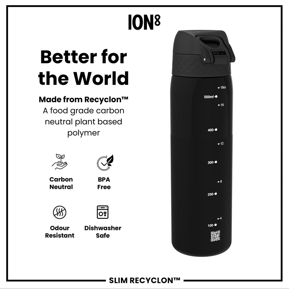 image 1 of Leak Proof Slim Water Bottle, BPA Free, 500ml (18oz)