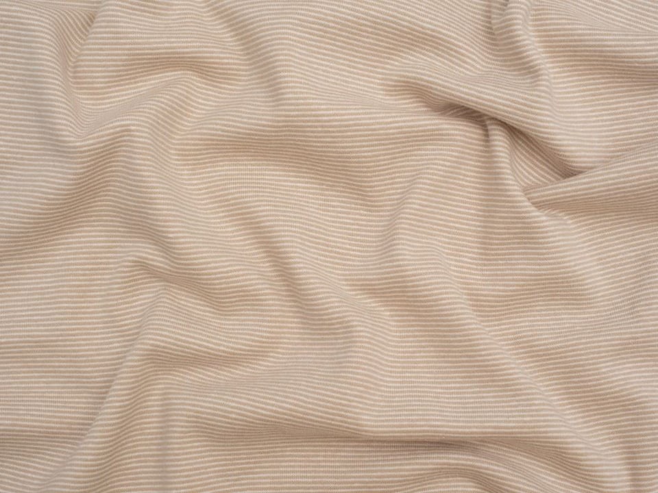 Minerva Core Range Cream Baby Soft Yarn Dyed Tubular Ribbing Stretch Knit Fabric for Dressmaking, 70cm / 27" Wide - per metre
