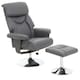 image 2 of Interiors by Premier Comfortable Grey Leather Effect Reclining Chair and footstool, Easy to Clean Leather Chair, Comfy Footstool