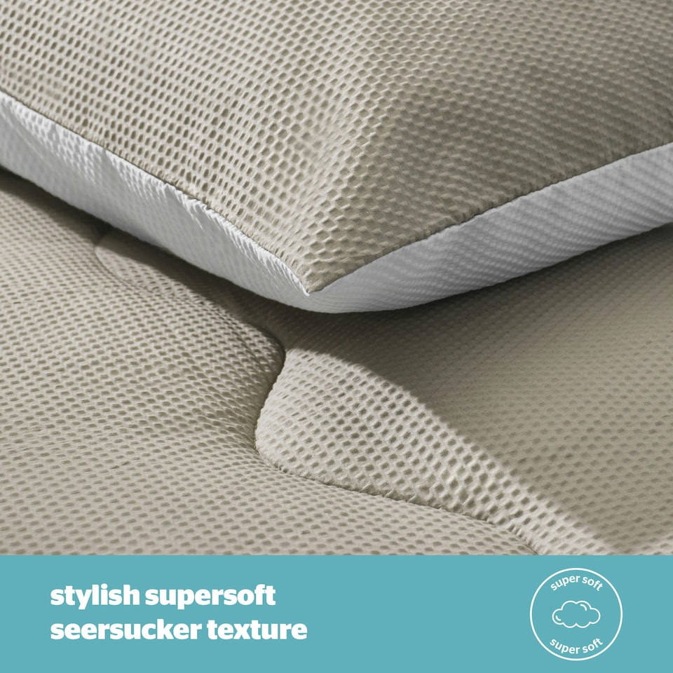 image 1 of Silentnight Summer Breeze 2.5 Tog Coverless Duvet and Pillowcase Set Cream | Taupe | Super King