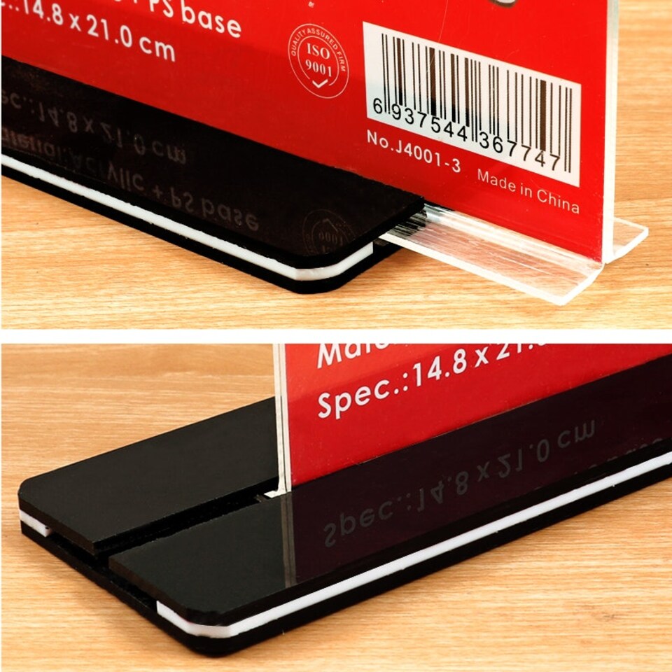 image 1 of Vertical Design T-Shape Acrylic Sign Holder 21 x 29.7cm