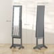 image 5 of HOMCOM Freestanding Mirror Jewelry Cabinet with LED Lights, Jewellery Organiser with 3 Angle Adjustable, Full-Length Mirror with Storage for Earrings, Necklaces, Rings and Lipsticks, Grey