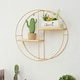 image 2 of Living and Home Modern Decorative Wall Mounted Storage Display Shelf- Gold
