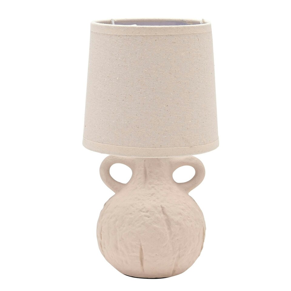 image 1 of Hestia Natural Handle Vase Lamp | White | Natural