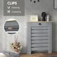 image 4 of HOMCOM Radiator Cover with Drawer, Horizontal Slatted Grill, Grey Painted MDF Wood Cabinet Shelf Heating Cover for Living Room Bedroom Hallway, Small