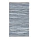 image 2 of Homescapes Blue Denim Handwoven Striped Chindi Rug - 70 x 120 cm | Blue | Blue