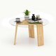 image 2 of COSTWAY Round Coffee Table Modern Table Sofa Center Table Black