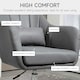image 6 of HOMCOM Swivel Microfibre Accent Chair for Living Room Contemporary Vanity Armchair with Adjustable Height Thick Cushion Lumbar Support Armrest for Bedroom Office Dark Grey