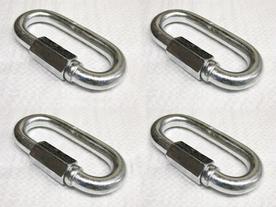X4 10MM Galvanised Standard Quick Link - Rope Secure Attach Galv Maillon
