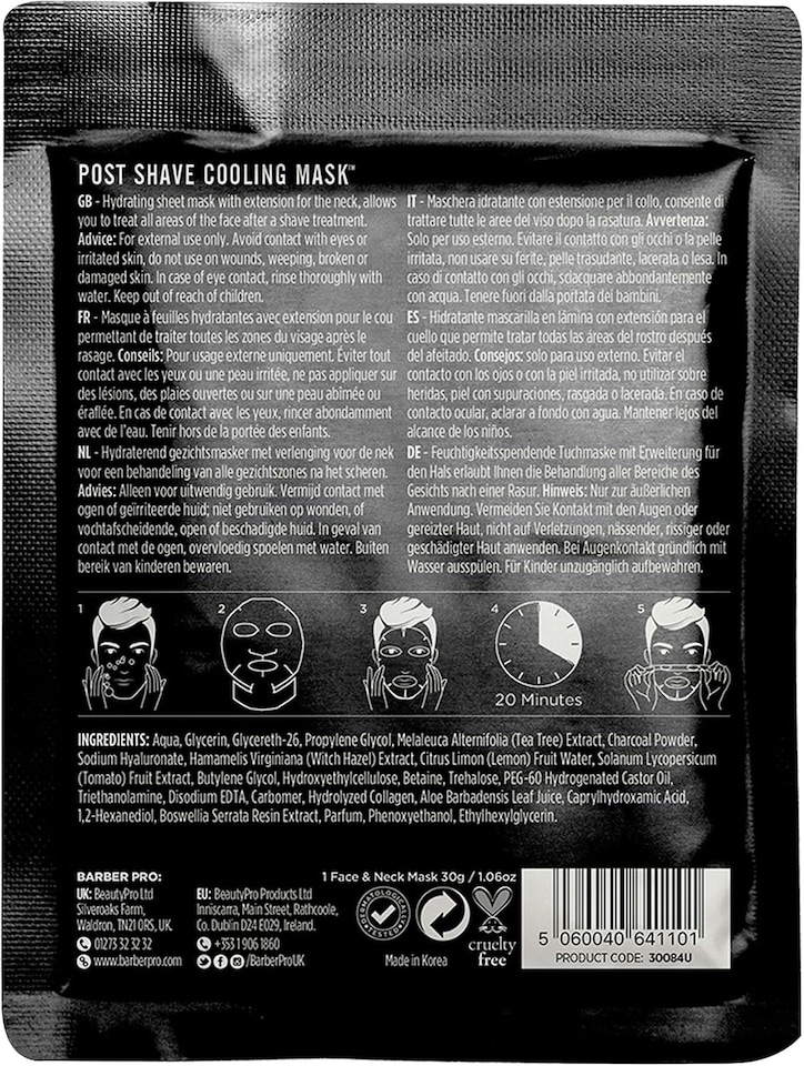 image 1 of Barber Pro Post Shave Cooling Mask | White