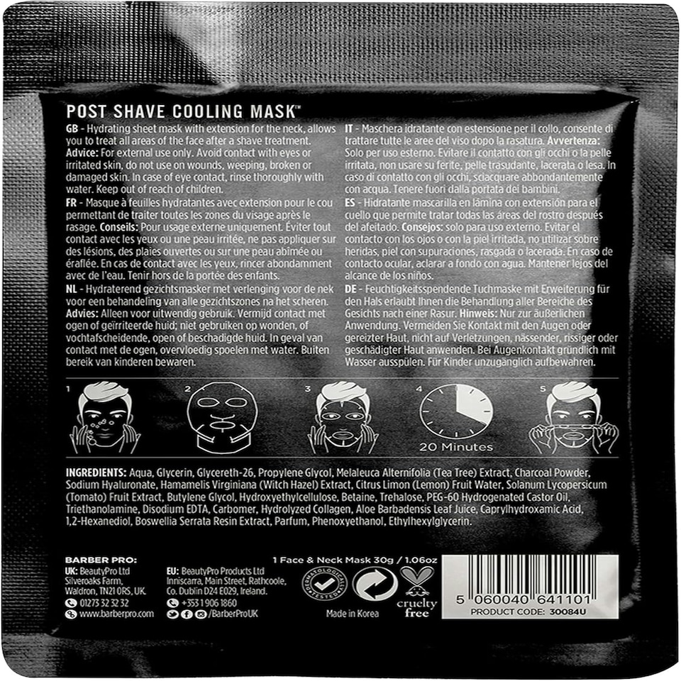 image 1 of Barber Pro  Post Shave Cooling Mask | White