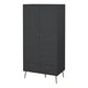 image 3 of Cumbria Wardrobe with 2 Doors + 2 Drawers Dark Grey