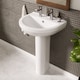 image 3 of Round 2 Tap Hole Basin Full Pedestal 550mm | White | White | 445 x 555 x 845mm