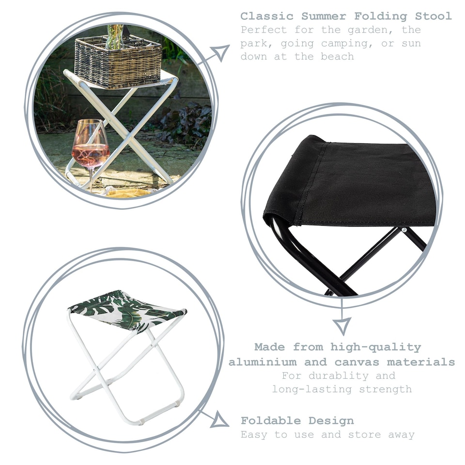 image 1 of Harbour Housewares Classic Folding Stool - Grey | Grey | Noir