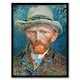 image 1 of Self Portrait With Hat Van Gogh Vintage Framed Wall Art Print 12X16"