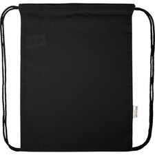 Floso Oregon Recycled 5L Drawstring Bag | Black | Solid Black | One Size | 1