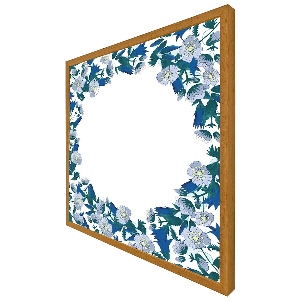 image 1 of Winter blue flowers (Picture Frame) Brown | S