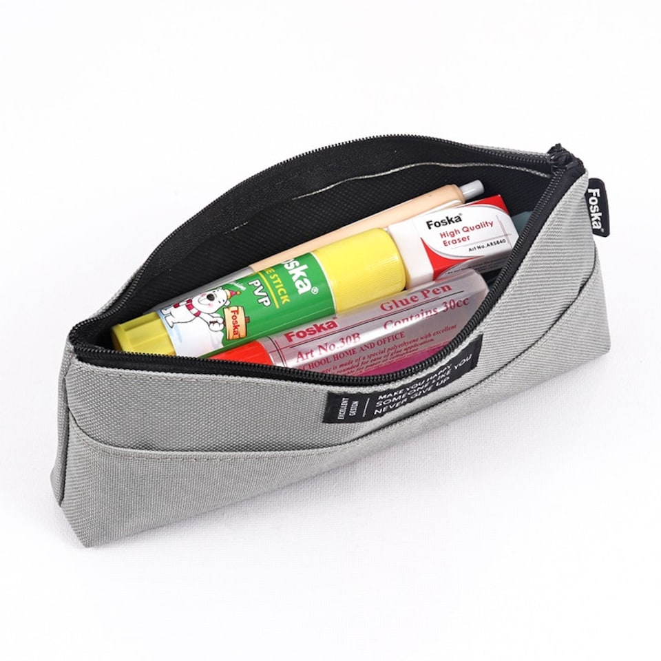 image 1 of Simple Style Coloured Student Pencil Case with Zipper