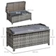 image 5 of Outsunny PE Rattan Outdoor Storage Bench, Aluminium Garden Bench with Storage Underneath with Zipped Inner Lining, Rods for Deck, Mixed Grey