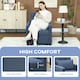 image 5 of HOMCOM Convertible Single Chair Bed with Upholstered Fabric, Blue Blue | Blue
