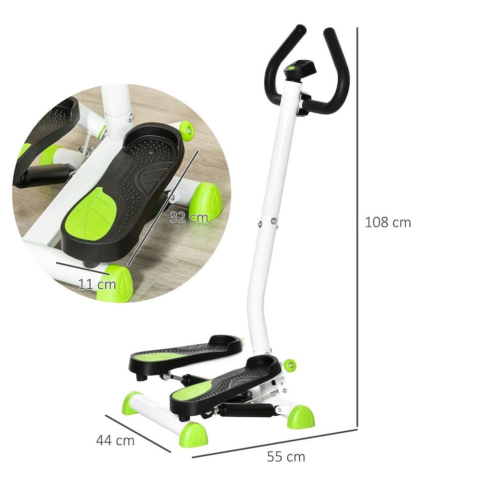 image 1 of HOMCOM Twister Stepper Step Machine with LCD Screen - Grey