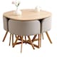 image 1 of Space Saving Dining Table with 4 Chairs Set, Dining Room Furniture