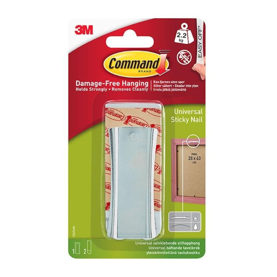 Command 17047UKN Sawtooth Metal Picture Hanger 2.2kg - One Colour - One Size