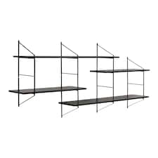 Belfast Wall Unit with 4 shelves in Black