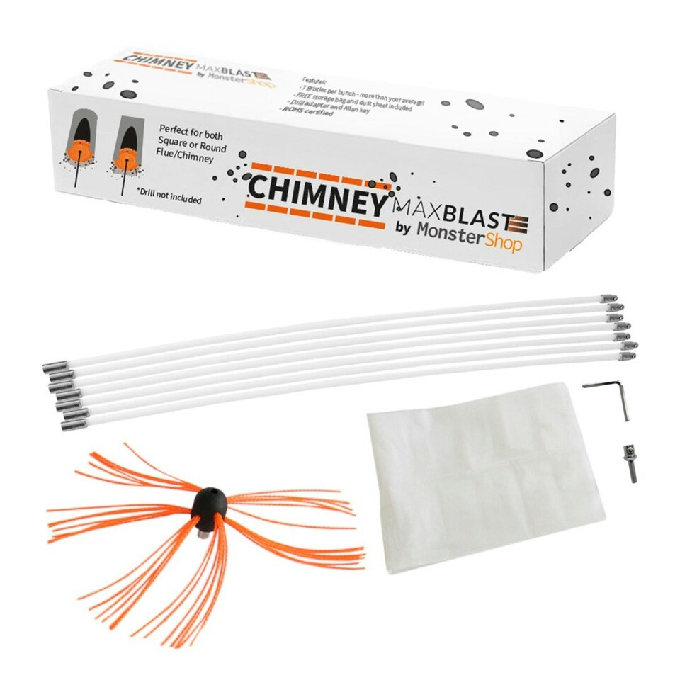 image 1 of MAXBLAST Powered Chimney Sweep 9m Orange