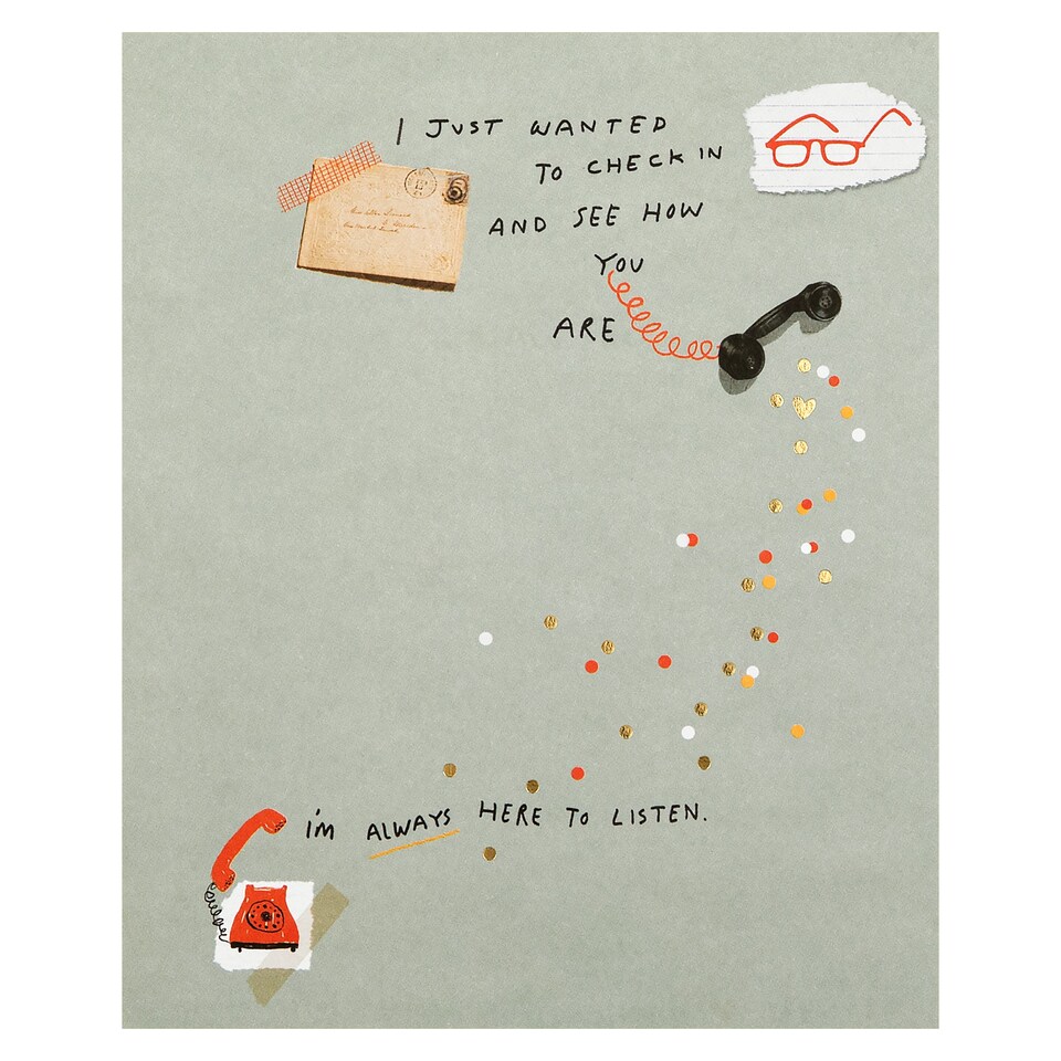 image 1 of Hallmark Maggie's - Cancer Treatment Charity Card - Just Checking In Design