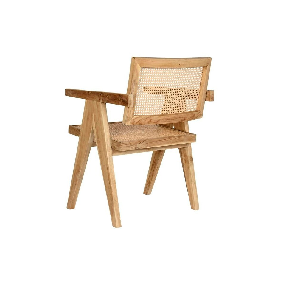 image 1 of Dining Chair DKD Home Decor Natural Teak Rattan (58 x 56 x 82 cm) Brown