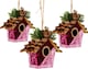 image 1 of Pink Burgundy Birdhouse 10x11cm - Christmas Tree Hanging Decorations Ornaments Fairy Tale Themed