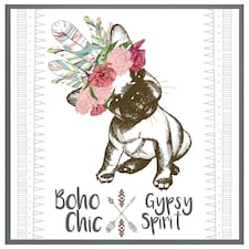 Portrait of french bulldog puppy (Picture Frame) Grey | S