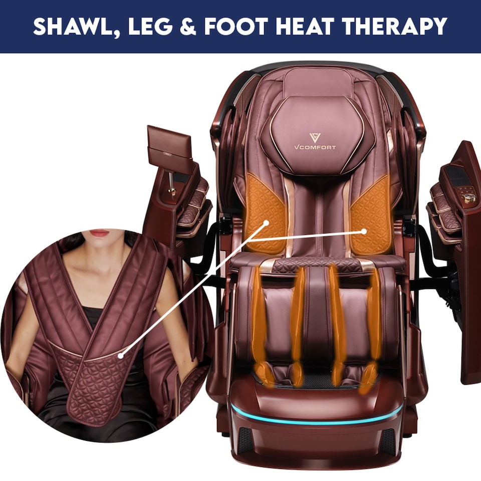 image 1 of RoyalGlide Duo Pro Max AI Massage Chair (RK9500), Burgundy