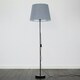 image 2 of ValueLights Modern Floor Lamp In Black Metal Finish With Extra Large Grey Light Shade